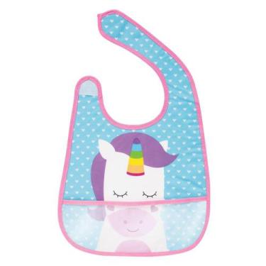 Imagem de Babador Impermeável com Bolso Pega Migalhas Buba Unicórnio