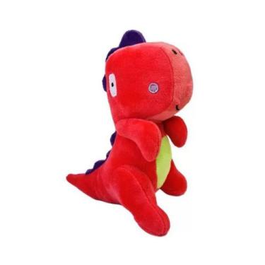 Imagem de Chocalho de Pelúcia de Dinossauro Unik Baby 15cm Vermelho
