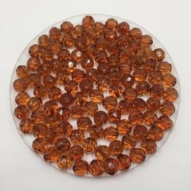 Imagem de Pacote com 50 contas sextavadas 8mm cristal marrom - CASA FÉ