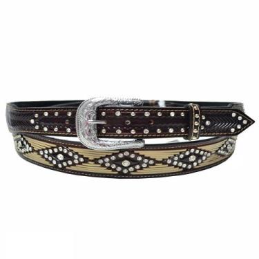 Imagem de Cinto De Strass Country Masculino Dawson, Marrom, Escuro, 105