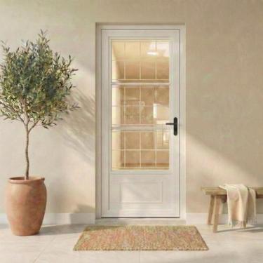 Imagem de Kit Porta Postigo com Grade Quadrada Aço 215CMX85CM Minas Sul Esquerda