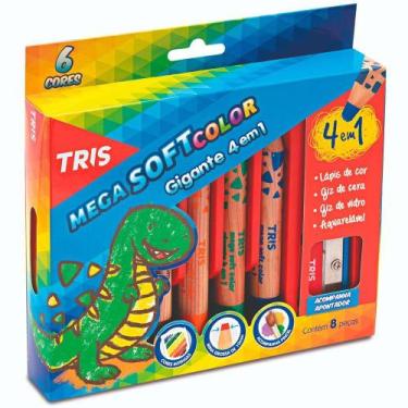 Imagem de Lápis de Cor Tris Mega Soft Color Gigante 8 Un