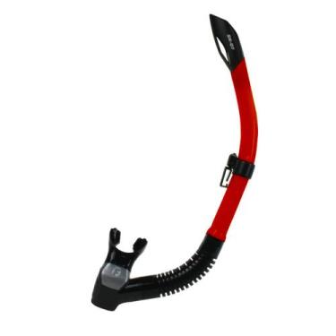 Imagem de Snorkel Respirador Mergulho Com Valvula Sk-07 Fun Dive, Preto, Vermelh