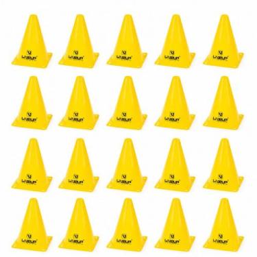 Imagem de Kit 20 Cone Agilidade 18cm Amarelo Liveup Marcação Esportiva - Liveup 