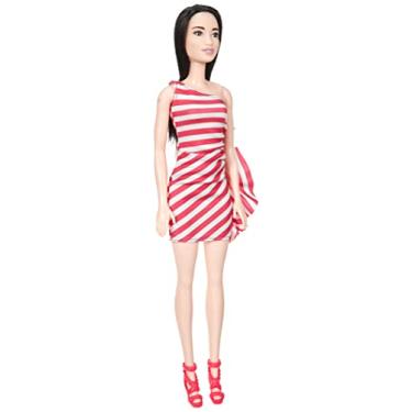 Boneca Barbie Fashionista Morena De Vestido Bolsa 157 Mattel em