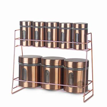 Imagem de Porta Condimentos Metal Rose Gold 9 Peças