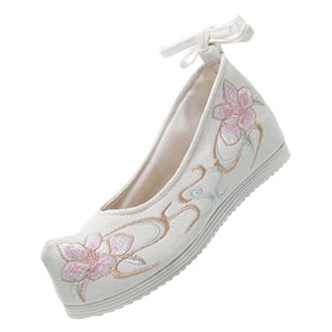 Imagem de 1 Par sapatos bordados huaraches para sapatos de tiras para mulheres tai sapatos de casa para mulheres sapatos de mulher sapatos de desempenho único sapatos de seda de sola grossa