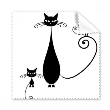 Imagem de Pano de limpeza para tela de telefone com desenho de animal de Dia das Bruxas da família Gato Preto 5 peças
