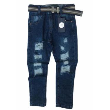 Imagem de Calça Jeans Masculina Destroyed Juvenil Infantil Menino Tam 4 6 8 10 1