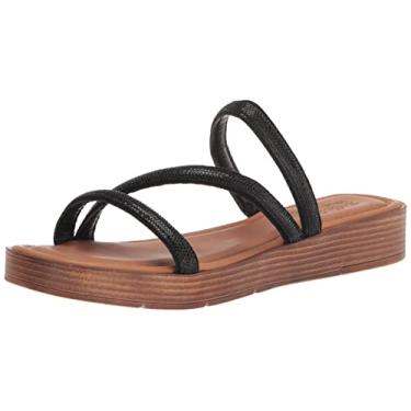 Imagem de Bella Vita Sandália masculina Ona-Italy Sparkle Slide, Preto metálico, 6.5 X-Wide