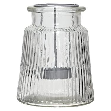 Imagem de Mimo Style Porta Vela Clear, Feito Inteiramente de Vidro Transparente com Detalhes em Alto Relevo. Possui Alça em Metal Para Segurar a Vela. Elegante e Clássico, Complementa o Ambiente