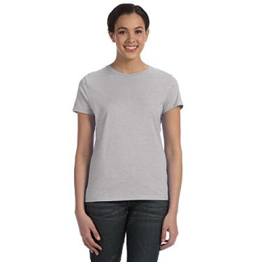 Imagem de Camiseta feminina de algodão Nano-T Hanes, Light Steel, Small