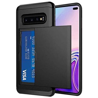 Imagem de Para Samsung Galaxy S10 Plus S10E S10 5G S9 S8 S7 S6 Edge S5 Caso Slide Armor Carteira Slots Para Cartão Capa Para Samsung Note 9 8, Preto, Galaxy S6