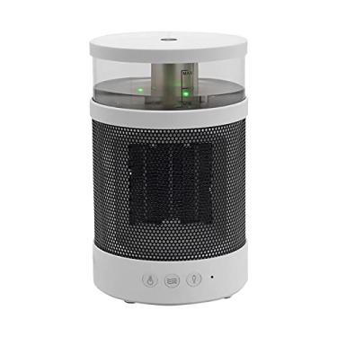 Imagem de Tingpai 3 em 1 Aquecedor de Espaço U ificador Luz Noturna Colorida 800W PTC Aquecimento Rápido Aquecedor Pequeno Aquecedor de Mesa Pessoal com Proteção cont Tombamento pa Escritório Doméstico Uso