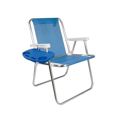 Imagem de Kit 1 Cadeira Alta Praia Sannet Alumínio + Mesa Portátil
