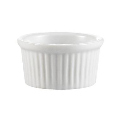 Imagem de CAC China Acessórios 6,7 g de porcelana super branca redonda de Ramekin canelado, caixa de 48