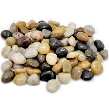 Imagem de Cerpourt Seixos polidos de 2,26 kg para plantas, jardins, decoração, paisagismo, suculentas, terrário, pedras decorativas - pedras naturais, seixos de cores mistas lisas, pedras decorativas para ambientes externos