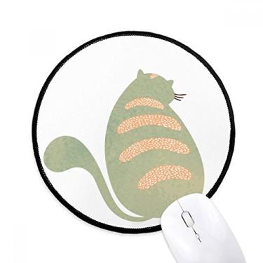 Imagem de Tapete de mouse em aquarela com estampa de gato verde ciano para computador