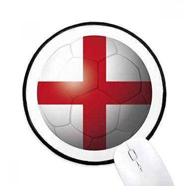 Imagem de DIYthinker Tapete de mouse de futebol da bandeira nacional da Inglaterra para mesa de escritório tapete redondo para computador