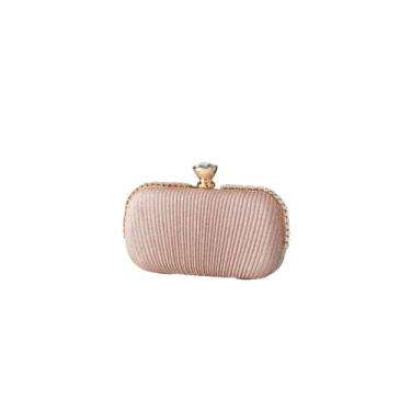 Imagem de JAMBHALA Bolsa Feminina em Formato Oval Bolsa Plissada Bolsa Vintage Diamante Melhor Presente Para Casamento (ouro)