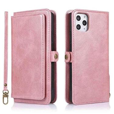 Imagem de Capa Carteira Flip para iPhone 14 Plus Capa de Celular em Couro Magnético Destacável para iPhone 13 Pro Max 12 11 XR XS Max 7 8, capa dourada rosa, para iphone 7