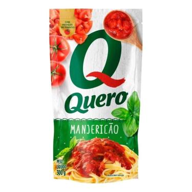 Imagem de Molho de Tomate Quero com Manjericão Sachê 300g - Embalagem com 24 Unidades