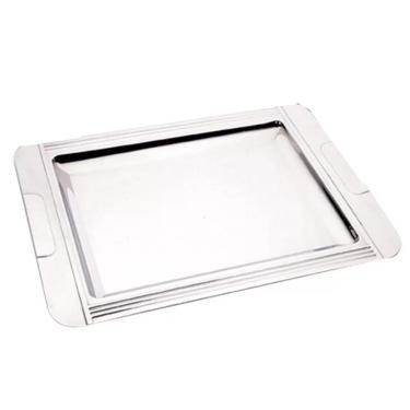 Imagem de Bandeja Decorativa Servir Café Da Manhã Na Cama Aço Inox40Cm