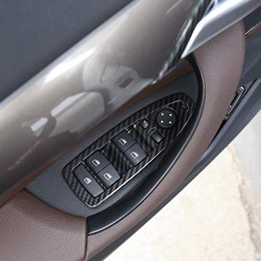 Imagem de JIERS Para BMW X1 F48 2016-2018, acessórios de carro com moldura de interruptor de elevação de janela ABS de fibra de carbono