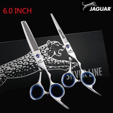 Imagem de Tesoura Jaguar Diamante Azul Corte E Desbaste Kit Com 2