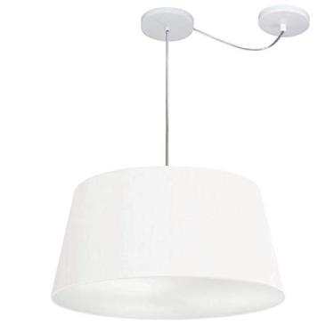 Imagem de Lustre Pendente com Desvio de Centro Cúpula 21/40x50 cm, Vivare Iluminação, Pendente4282 BR, Branco, Médio