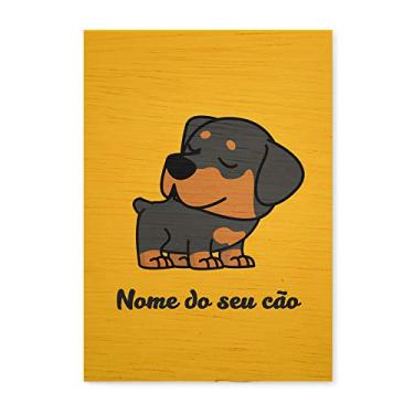 Imagem de Arte Maníacos Quadro Decorativo em Madeira Rottweiler Comic - 23x16,25cm