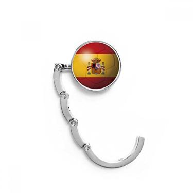 Imagem de Gancho de mesa de futebol americano com bandeira nacional da Espanha com fecho decorativo dobrável