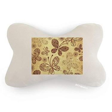 Imagem de DIYthinker Almofada para decoração de pescoço com borboleta amarela para decoração de carro, almofada para encosto de cabeça