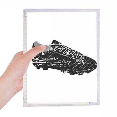 Imagem de Caderno de futebol preto com estampa de sapatos de futebol com folhas soltas diário recarregável artigos de papelaria