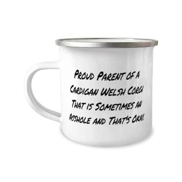 Imagem de Cardigã motivacional Welsh Corgi Dogs, Pai orgulhoso de um cardigã Welsh Corgi, Caneca motivacional de 355 ml para amigos de amigos