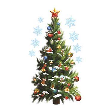 Imagem de 1 Folha Adesivo Árvore De Natal Decoração De Parede De Natal Papel De Parede De Peel Stick Decorações De Janela De Natal Adesivos De Geladeira Adesivo De Janela Vidro