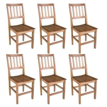 Imagem de Conjunto 6 Cadeiras Confort Em Madeira De Lei Maciça Sala De Jantar Co
