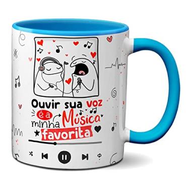 Imagem de Caneca Flork Fofos Ouvir Sua Voz É Minha Música Favorita (Azul)