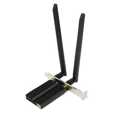 Imagem de Placa WiFi PCIe, Placa de Rede Sem Fio de Banda Tripla Com Adaptador PCI Express de Antena Dupla Bluetooth 5.2, Suporte para Segurança WPA, para PC de Mesa
