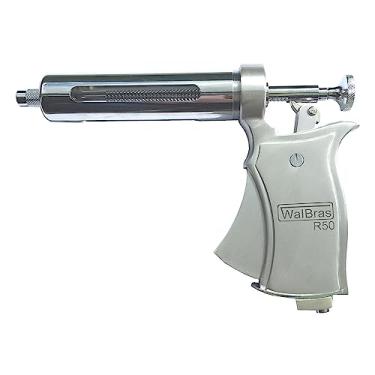Imagem de Seringa Vacinador Tipo Pistola para gado R50 Walmur (Prata)