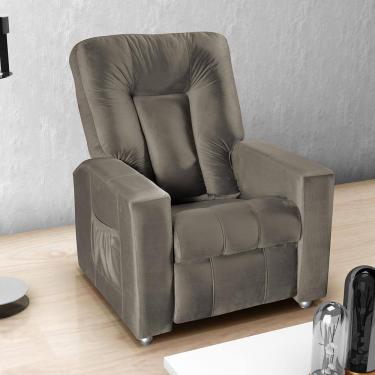 Imagem de Poltrona Matrix MX5 Pallas com Encosto Reclinável e Apoio para os Pé, Revestida em Veludo