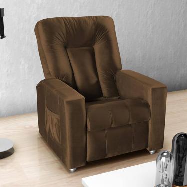 Imagem de Poltrona Matrix MX5 Pallas com Encosto Reclinável e Apoio para os Pé, Revestida em Veludo