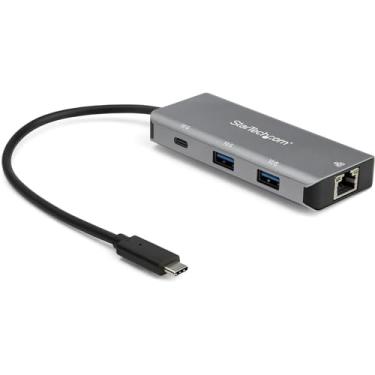 Imagem de StarTech.com Hub USB C de 3 portas com porta Gigabit Ethernet RJ45 GbE - 2x USB-A, 1 USB-C - Adaptador de hub USB 3.2 Geração 2 Tipo C SuperSpeed 10 Gbps - Alimentado por barramento USB - Alumínio -