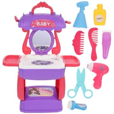 Crianças brinquedo moda crianças maquiagem fingir playset estilo cabeça  boneca penteado beleza jogo com secador de