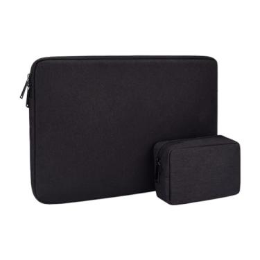 Imagem de Capa protetora para notebook com bolsa de acessórios, bolsa de transporte, compatível com todos os laptops de 14,1 a 15,4 polegadas (preto)
