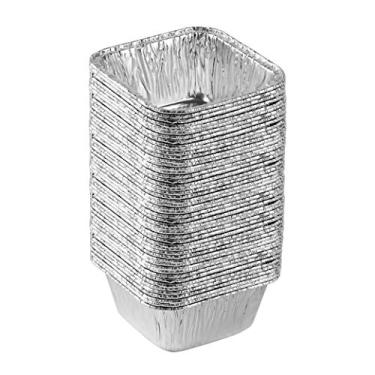 Imagem de PLASTICPRO – Panelas de Alumínio Quadradas para Assar Papel Alumínio – Utensílios de Cozinha Perfeitos para Assar Bolo, Brownie, Pão, Lasanha, 4.25'' Inch, 50