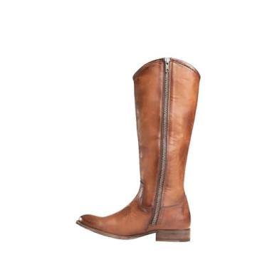 Imagem de Frye Botas femininas Melissa bot o interior z per z per altura do joelho salto baixo 2,5 a 5 cm - marrom, Marrom, 5.5