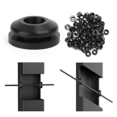 Imagem de Muzata Pacote com 300 unidades de protetores de ângulo de escadas de nível kits de trilhos para 25, 30, 35 graus, haste de metal de 1/8 polegadas, 5/32 polegadas, 3/16 polegadas, ilhoses de borracha de proteção de cabo de aço inoxidável