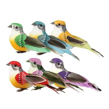 Imagem de Zerodeko 12 Unidades Pássaro de cor de simulação clipe em enfeites de pássaros estátua de pássaro de espuma decoração ornamento adorno de pássaro de simulação modelo de pássaro o pássaro