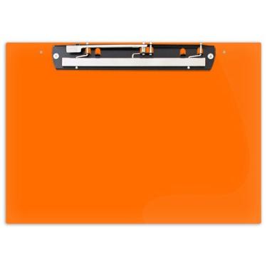 Imagem de 17 x 11 prancheta de acrílico com clipe de dobradiça operado por alavanca de 28 cm (laranja)